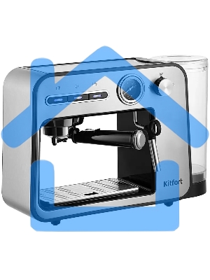 Кофеварка рожковая Kitfort КТ-7515 серебристый, исп. кофе - молотый, 1 л, 1450 Вт, 15 Бар