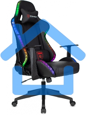 Кресло игровое Zombie GAME RGB черный эко.кожа/ткань крестов. пластик