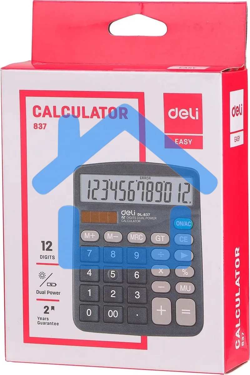 Калькулятор настольный Deli E837 черный 12-разр.