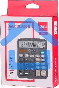 Калькулятор настольный Deli E837 черный 12-разр.