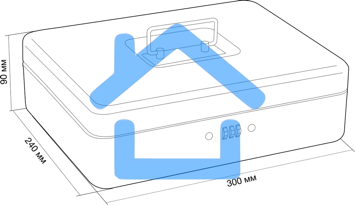Ящик для денег без номинала Cactus CS-DCB-004 90x300x240 графитовый