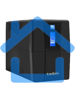 Источник бесперебойного питания ExeGate SpecialPro Smart LLB-1000.LCD.AVR.2SH.RJ.USB 1000VA/550W, LCD, AVR, 2*Schuko,RJ45/11,USB, черный