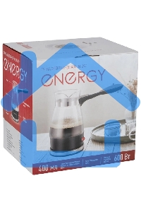 Турка электрическая ENERGY EN-297 стекло, 0,4 л, 600 Вт