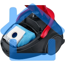 Пылесос Samsung VC20M253AWR красный, 460/2000 Вт, уборка сухая, пылесборник мешок, 2.5 л