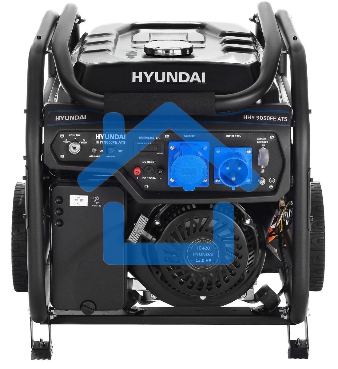 Электрогенератор бензиновый Hyundai HHY 9050FE ATS, 6.5 кВт, 74 дБ, 97 кг