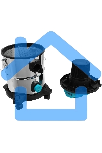 Хозяйственный пылесос Kitfort КТ-548 голубой/серебристый, 1000 Вт, уборка сухая/влажная/сбор жидкости, пылесборник контейнер/мешок, 20 л