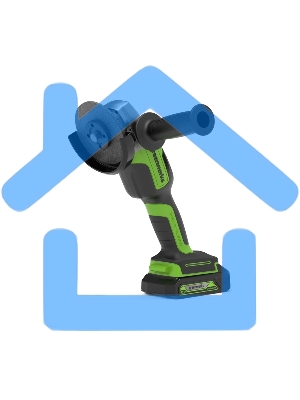 Угловая шлифовальная машина Greenworks 24В, аккумуляторная Greenworks (В комплекте с АКБ 2А·ч. и ЗУ) 3200207UA