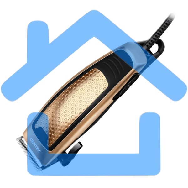 Машинка для стрижки Centek CT-2129 (чер/зол) срез 0...12мм, производительный мотор, шнур 1.8м