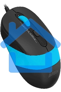 Мышь проводная A4Tech Fstyler FM10S черный/голубой, 1600 dpi, USB, кнопки - 4