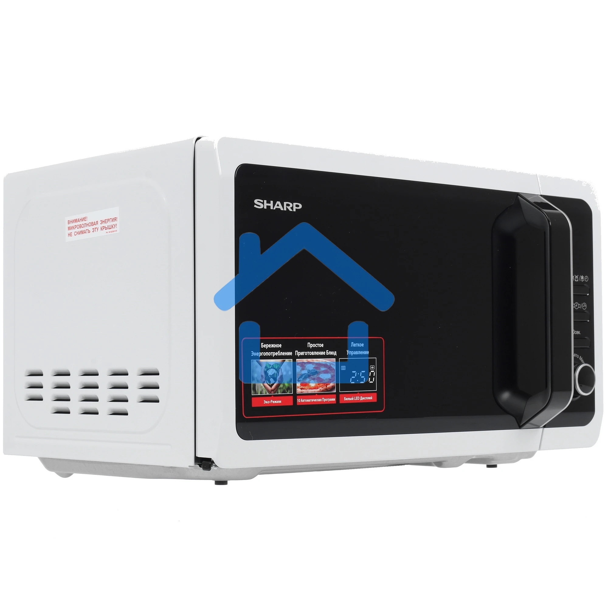 Микроволновая печь Sharp R2852RW белый, 20 л, 800 Вт, переключатели - кнопки/поворотный механизм