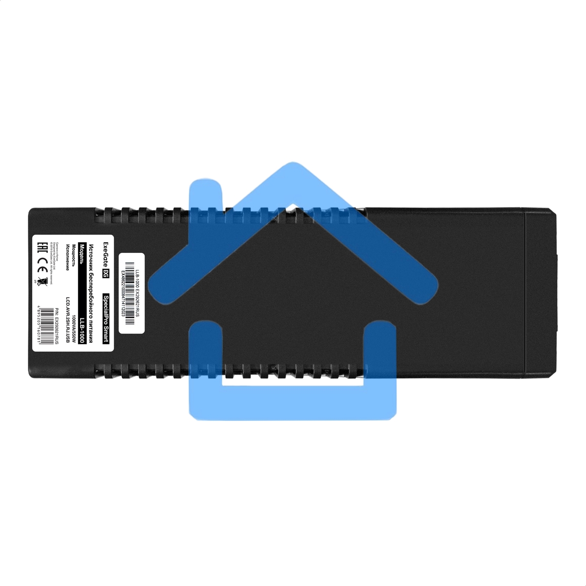Источник бесперебойного питания ExeGate SpecialPro Smart LLB-1000.LCD.AVR.2SH.RJ.USB 1000VA/550W, LCD, AVR, 2*Schuko,RJ45/11,USB, черный