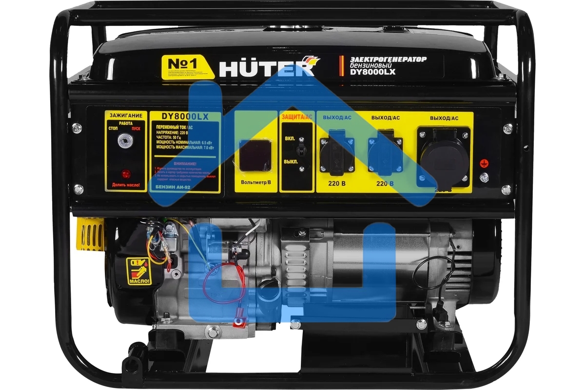 Электрогенератор бензиновый Huter DY8000LX, 7 кВт, 81 дБ, 76 кг