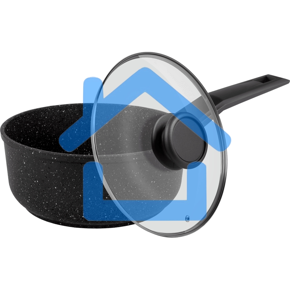 Ковш Maunfeld Galaxite MF18GLX01SP из литого алюминия со стеклянной крышкой, 18 см, 1,6 л