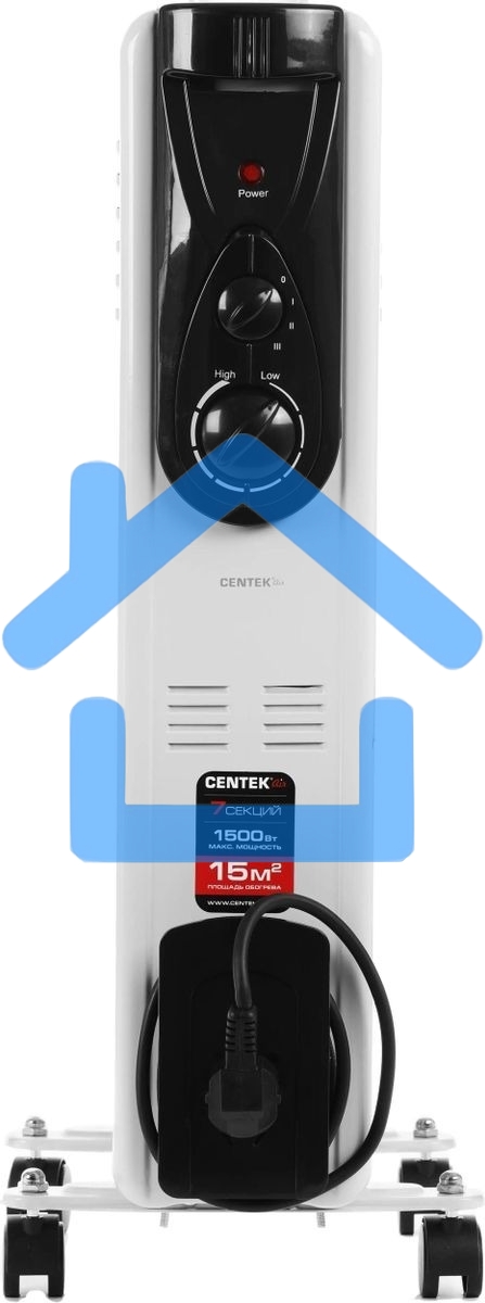 Обогреватель масляный Centek CT-6200 (7 секций) белый, 700/1000/1500 Вт, 15 м2, термостат
