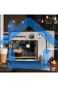 Кофеварка рожковая Kitfort КТ-7515 серебристый, исп. кофе - молотый, 1 л, 1450 Вт, 15 Бар