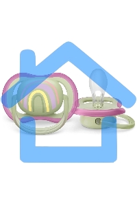 Пустышка Philips Avent ultra air, солнышко/радуга, для девочек, 0-6 мес., 2 шт.