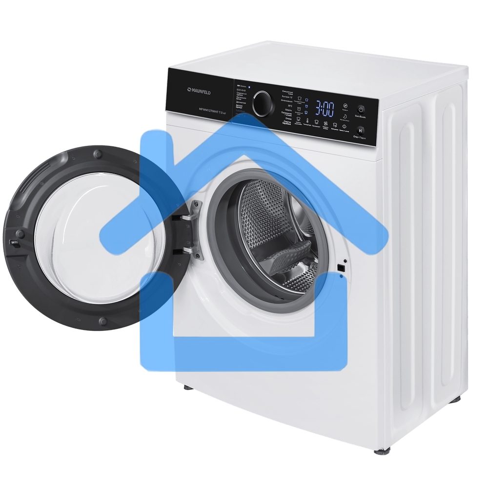 Стиральная машина c инвертором и паром Maunfeld MFWM127IWHT белый, загрузка фронтальная 7 кг, 1200 об/мин, класс: A+++