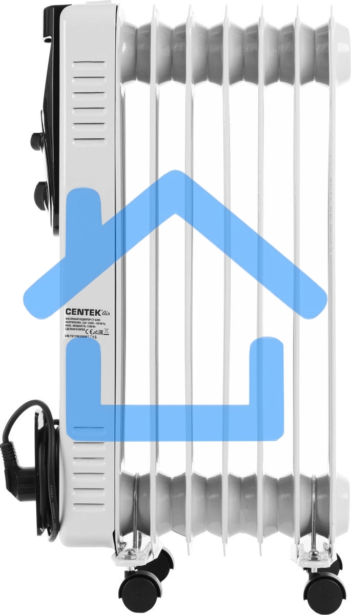 Обогреватель масляный Centek CT-6200 (7 секций) белый, 700/1000/1500 Вт, 15 м2, термостат