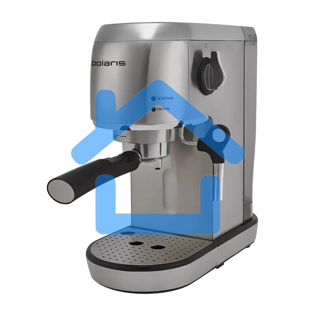 Кофеварка эспрессо Polaris PCM 2001AE нержавеющая сталь, исп. кофе - молотый, 1.5 л, 1400 Вт, 20 бар
