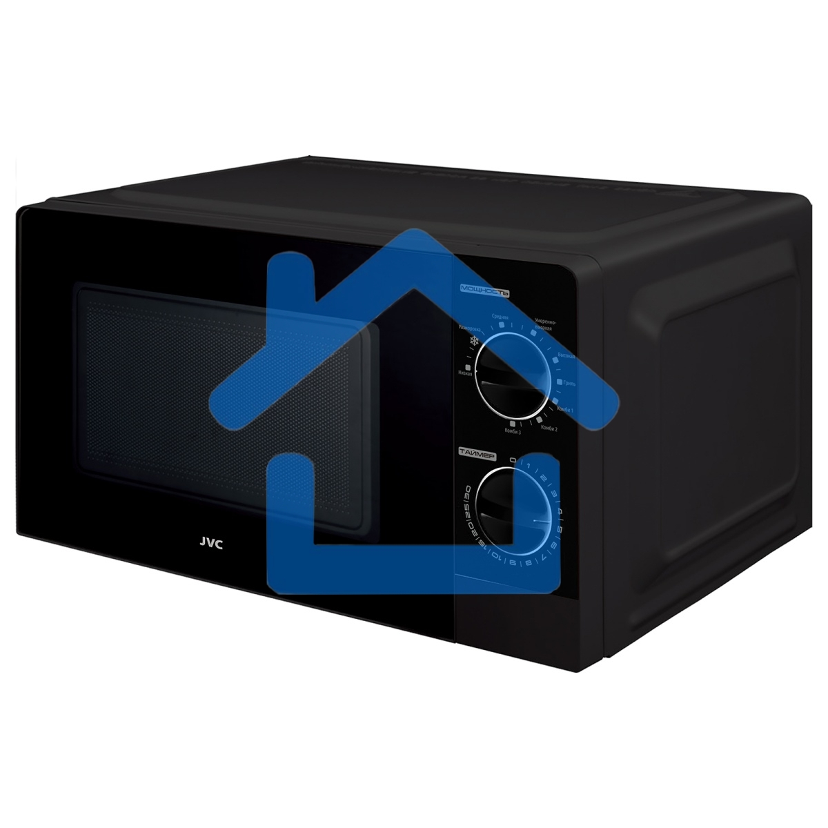 Микроволновая печь JVC JK-MW213MG черный, 20 л, 700 Вт, переключатели - поворотный механизм