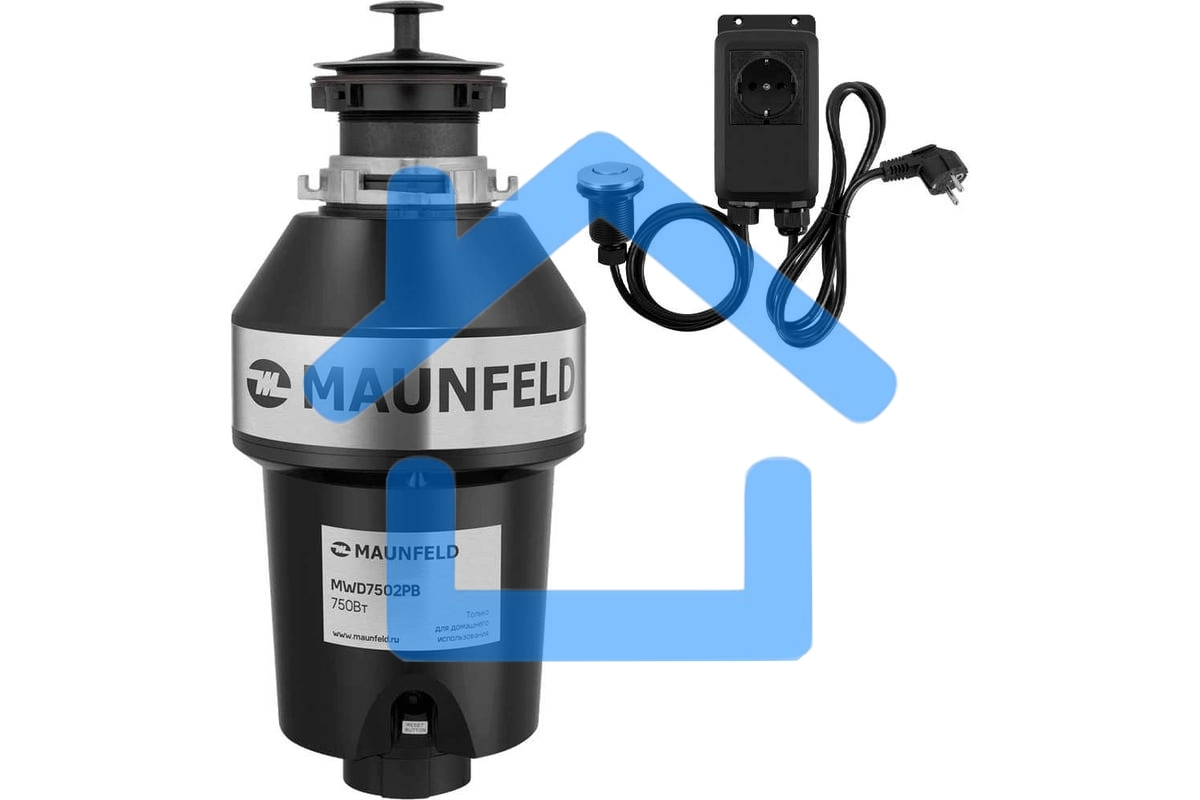 Измельчитель пищевых отходов с пневмокнопкой Maunfeld MWD7502PB черный