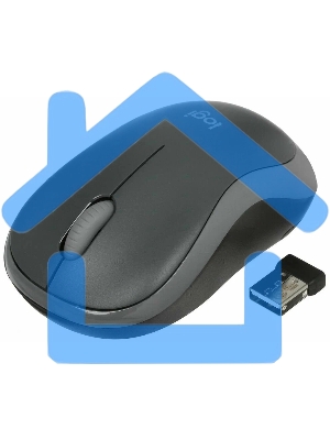 Мышь беспроводная Logitech M186 черный/серый, 1000 dpi, радиоканал, USB, кнопки - 3