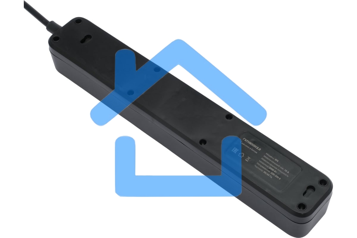 Сетевой фильтр Гарнизон 2.0 Мультипорт EPS-4-U3-B-2, 4 р, 10А, 3xUSB, 2м, ур.защиты 2+, черный, пакет