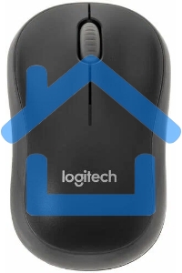 Мышь беспроводная Logitech M186 черный/серый, 1000 dpi, радиоканал, USB, кнопки - 3
