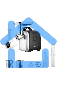 Мясорубка электрическая BRAYER BR1602, 1800 Вт, реверс, насадки кеббе, колбасы, овощей, отсек для хранен, 2 диска