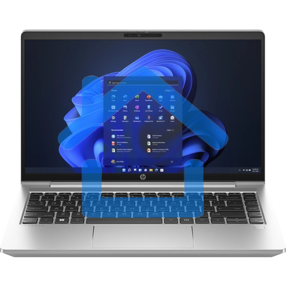 Ноутбук HP ProBook 440 G10 серебристый 14 FHD IPS 250 nits / i7-1355U / 8Gb (1x8Gb) / SSD 512G / Pike Silver Aluminum /F