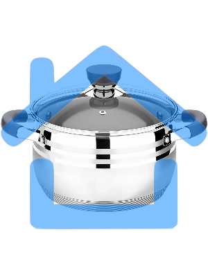 Кастрюля LARA LR02-473 Mercury 4,9 л, 22 см, нержавеющая сталь, с крышкой