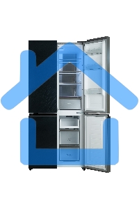 Холодильник Бирюса CD 496 TBG текстурированное черное стекло трехкамерный 334/162л морозилка снизу, NoFrost, Side by Side