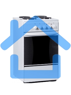 Плита электрическая Flama AE 1406 W белый, конфорок 4 электрических, духовка 50 л, 50 см x 85 см x 60 см