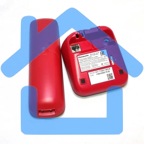 Телефон беспроводной (DECT) Panasonic KX-TGB610RUR, Монохромный, АОН, черный/красный