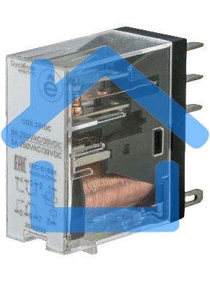 Реле 8A 2CO 24VDC тест кнопка LED