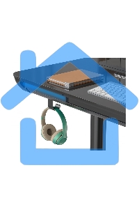 Стол для компьютера Cactus CS-EGD-BK-LED столешница закаленное стекло, черный, каркас черный