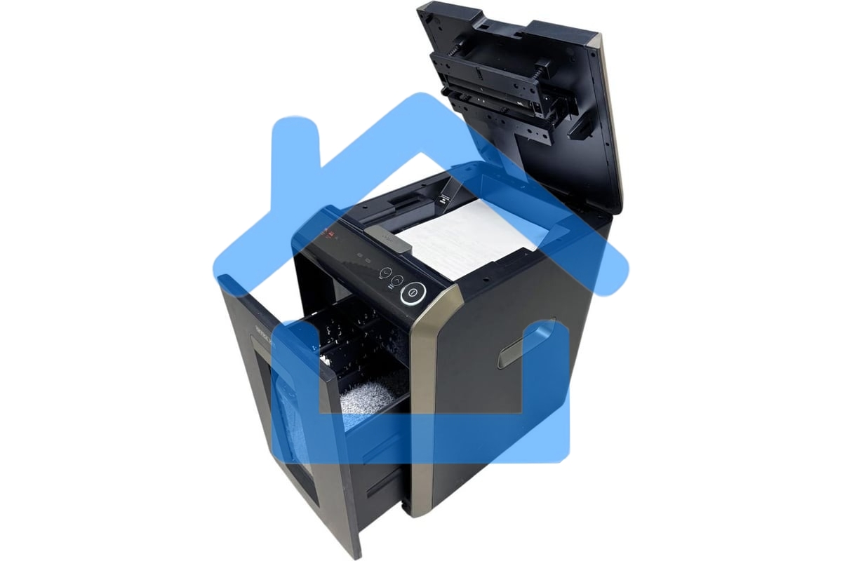 Шредер Office Kit SA200M 1,9х10 черный/серый с автоподачей (секр.P-5) фрагменты 220лист. 40лтр. скобы пл.карты