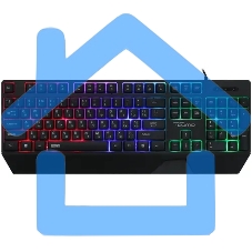 Игровая клавиатура Qumo Twins K68, с двумя накладками разного цвета, проводная, 104 клавиши, кнопка FN, встроенная радужная подсветка