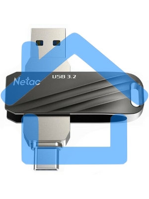 Флешка USB Netac US11 черный 64 Gb USB Type-A + USB Type-C, metal/plastic case