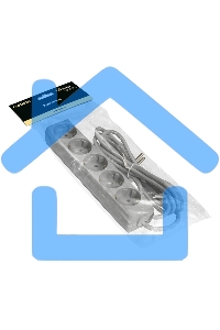 Удлинитель ExeGate ECE-5-1.8G (EX285820RUS), серый, 1,8 м, евровилка с заземлением, 5 евророзеток с заземлением, 2200 Вт