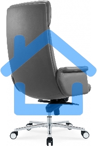 Кресло руководителя Cactus CS-LGR-DUBLIN темно-серый, сиденье темно-серый, кожа, крестов. алюминий