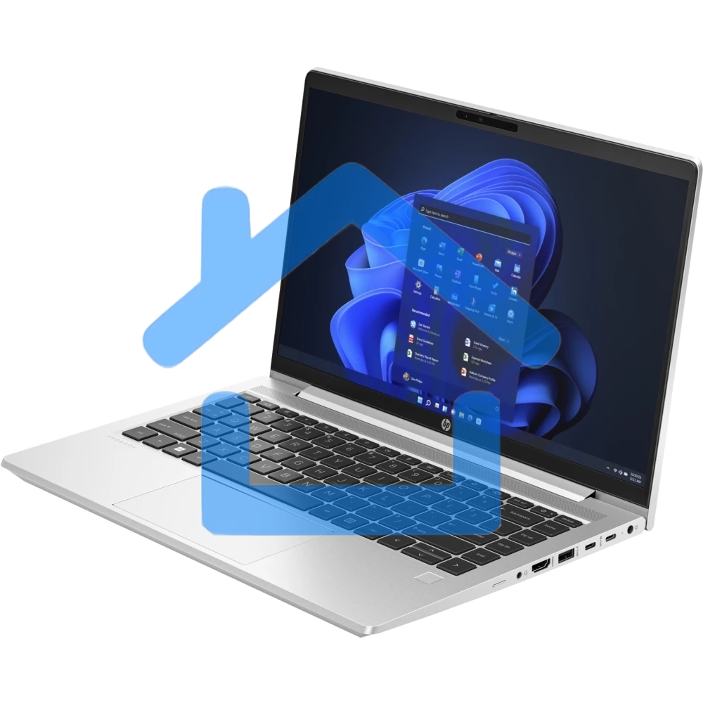 Ноутбук HP ProBook 440 G10 серебристый 14 FHD IPS 250 nits / i7-1355U / 8Gb (1x8Gb) / SSD 512G / Pike Silver Aluminum /F