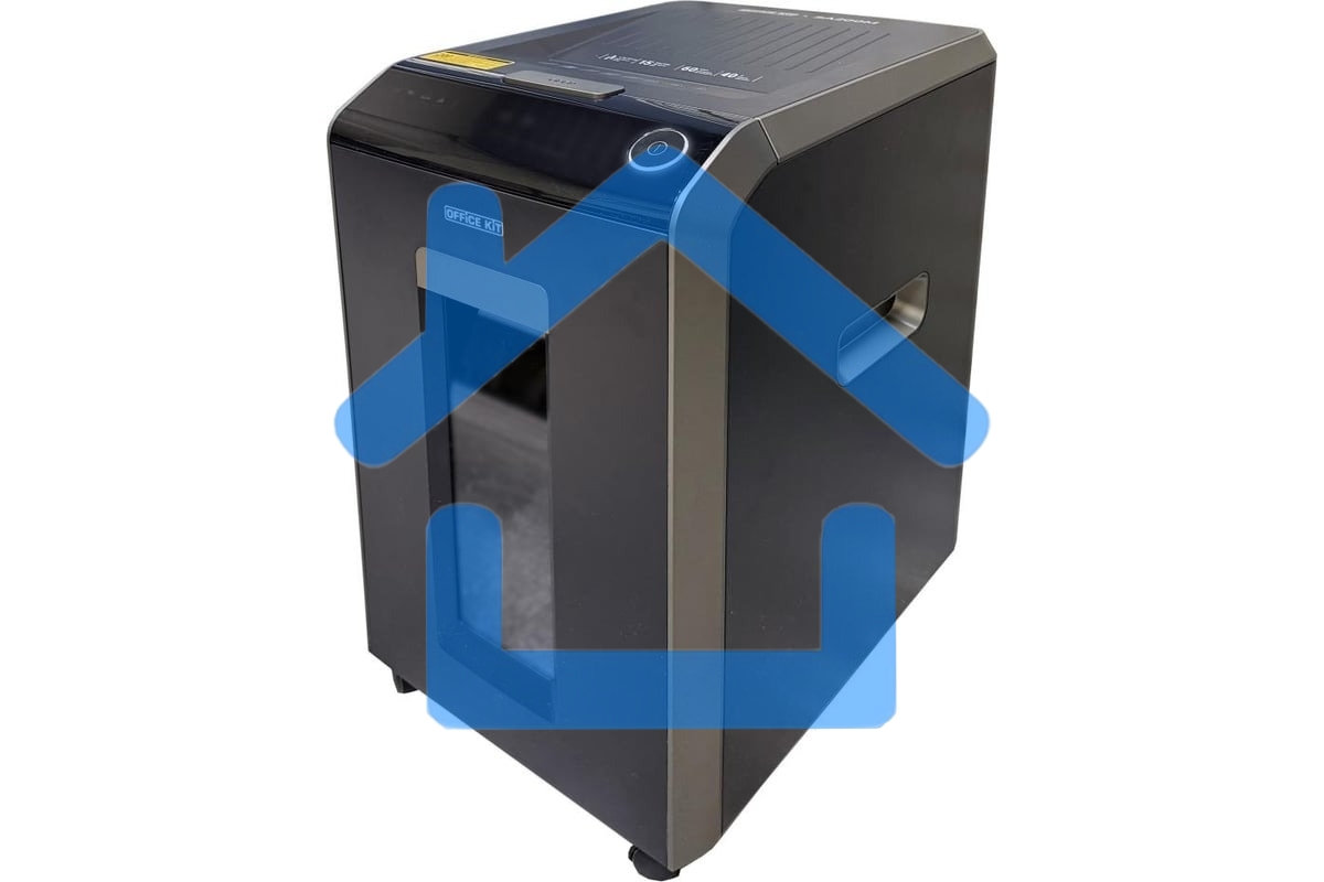 Шредер Office Kit SA200M 1,9х10 черный/серый с автоподачей (секр.P-5) фрагменты 220лист. 40лтр. скобы пл.карты