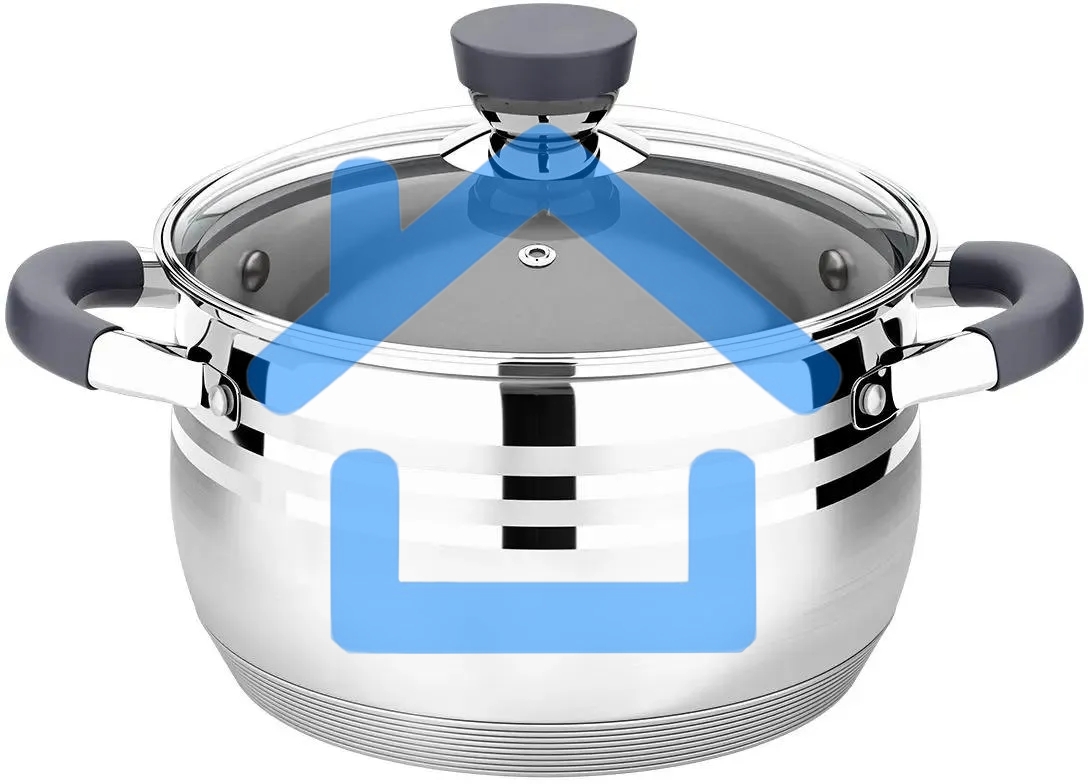 Кастрюля LARA LR02-474 Mercury 6,5 л, 24 см, нержавеющая сталь, с крышкой