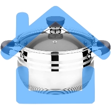 Кастрюля LARA LR02-474 Mercury 6,5 л, 24 см, нержавеющая сталь, с крышкой