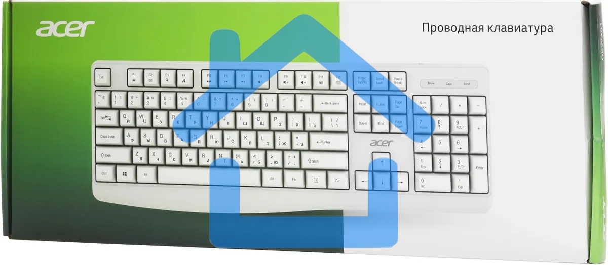 Клавиатура Acer OKW301 (ZL.KBDCC.01B) проводная, USB, белый