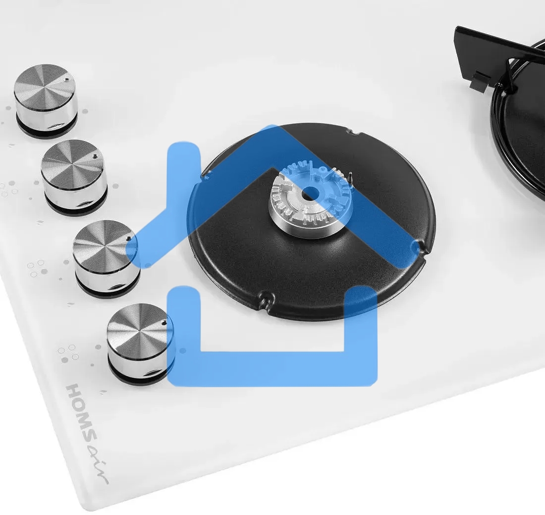 Газовая варочная панель HOMSair HGG641EWH независимая, белый