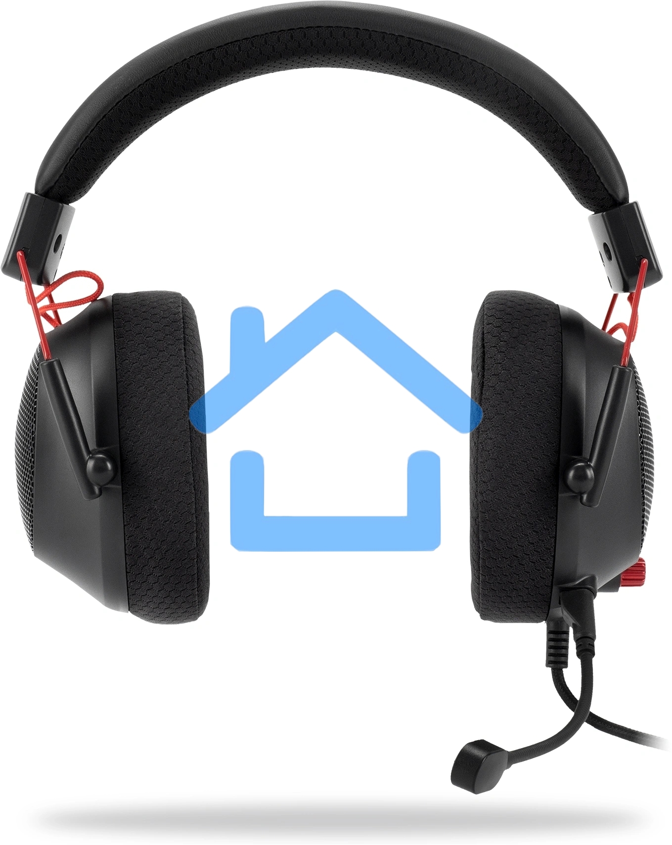 Наушники с микрофоном Оклик HS-L305G черный/красный 2м мониторные оголовье (2060511)