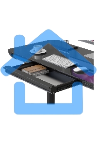 Стол для компьютера Cactus CS-EGD-BK-LED столешница закаленное стекло, черный, каркас черный