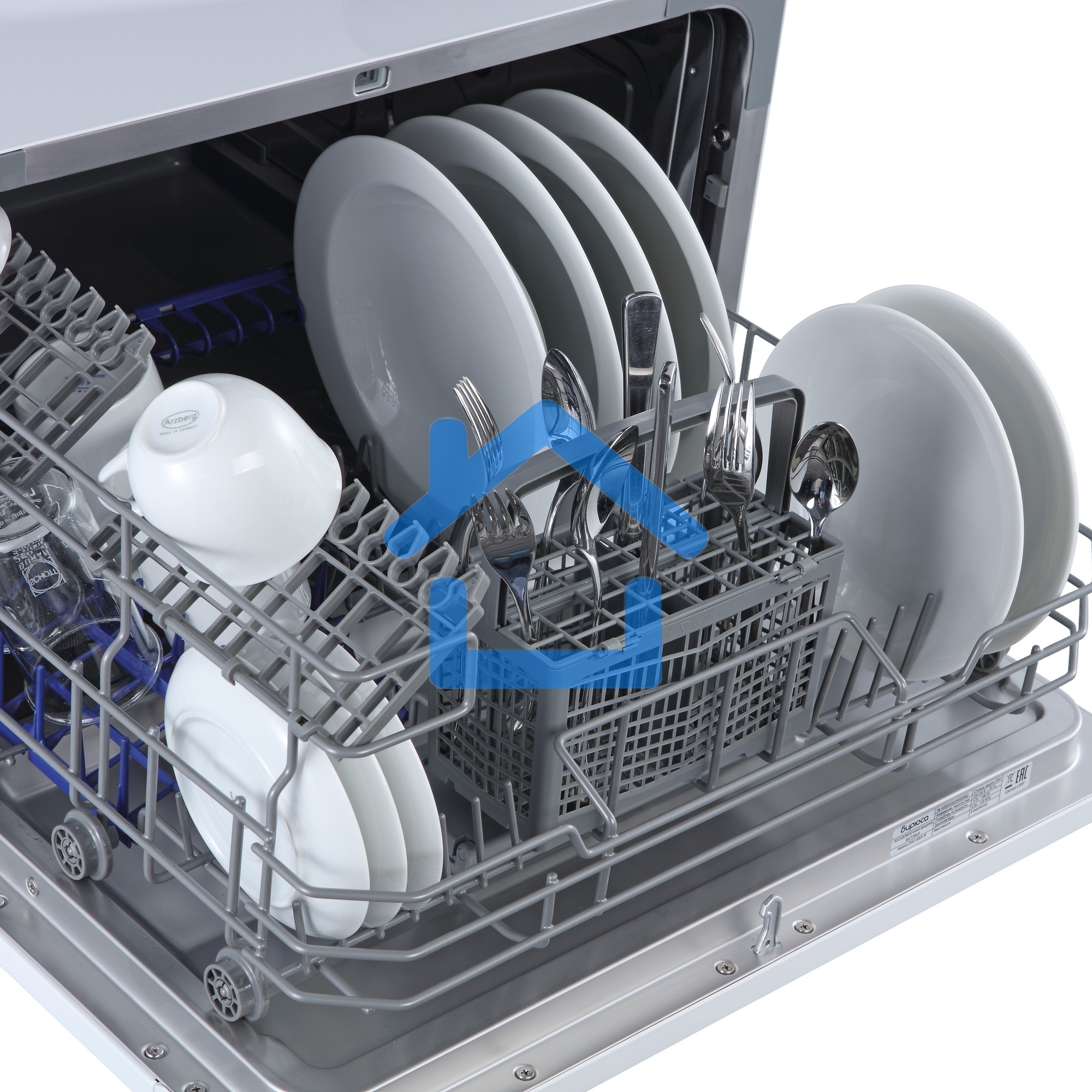 Посудомоечная машина Бирюса DWC-506/5 W, белый, 55 см, 6 компл., 49 дБ, класс A+